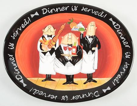 Dinner Is Served 16" Oval Serving Platter