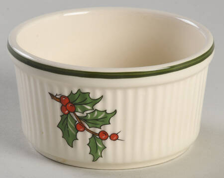 Christmas Tree (Narrow Green Band, White) Ramekin