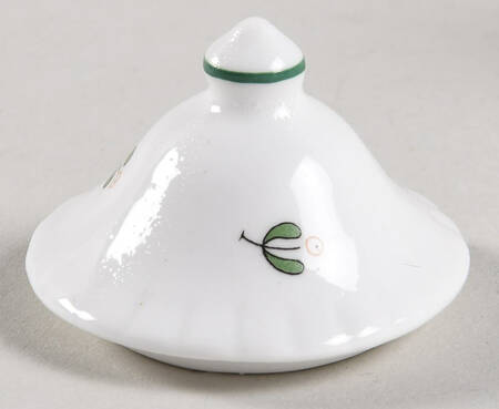 Christmas Tree (Narrow Green Band, White) Lid for Toy Teapot