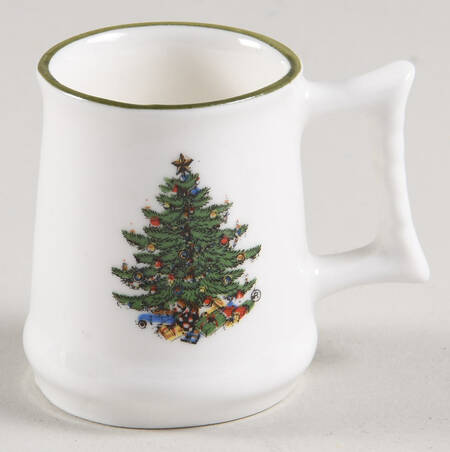 Christmas Tree (Narrow Green Band, White) Toy Tankard
