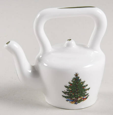 Christmas Tree (Narrow Green Band, White) Toy Kettle