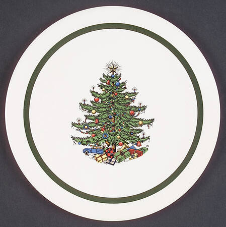 Christmas Tree (Narrow Green Band, White) Trivet