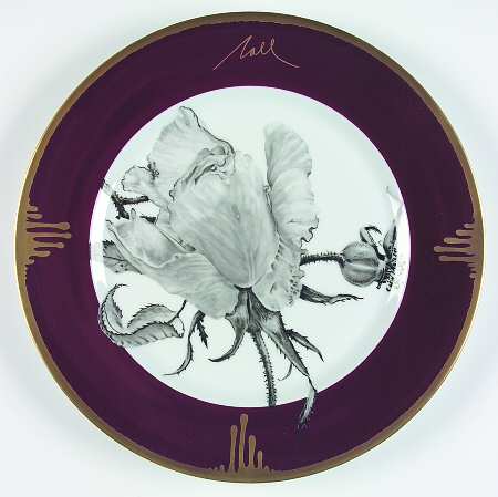 Tuscan Roses Aubergine (Purple) Service Plate (Charger)