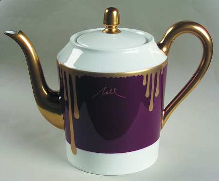 Tuscan Roses Aubergine (Purple) Coffee Pot & Lid