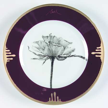Tuscan Roses Aubergine (Purple) Dessert Luncheon Plate