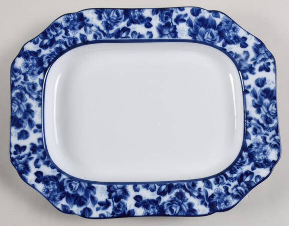 Blue And White 12" Rectangular Serving Platter