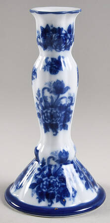 Blue And White 8" Tall Candlestick
