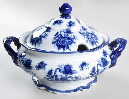 Blue And White Tureen &  Lid
