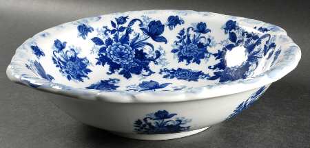 Blue And White 13" Large Salad Serving Bowl
