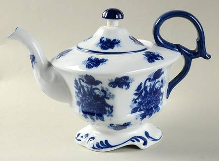 Blue And White Small Teapot & Lid