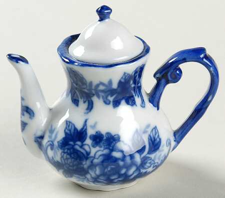 Blue And White 1 Piece Toy Teapot with Lid