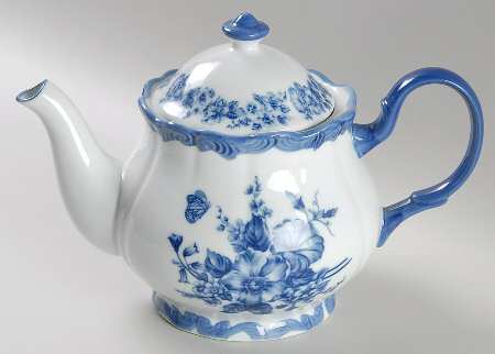 Blue And White Teapot & Lid