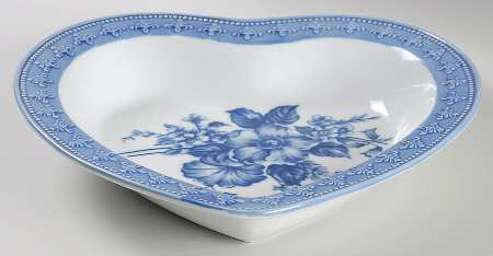 Blue And White 9" Heart Baker