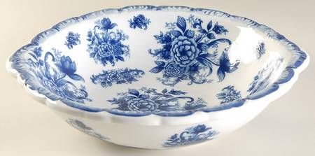 Blue And White 64 Oz Pitcher and Bowl, Bowl Only