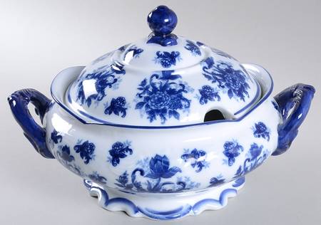 Blue And White Tureen & Lid