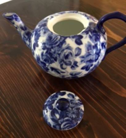 Blue And White Teapot & Lid