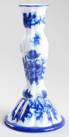 Blue And White 8" Tall Candlestick
