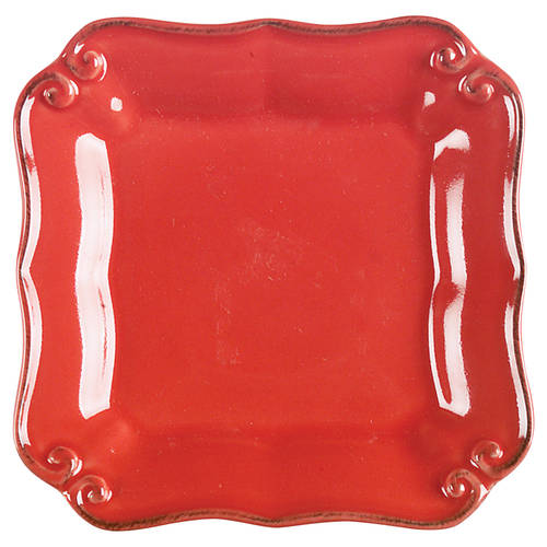 Vintage Port Red Square Bread & Butter Plate