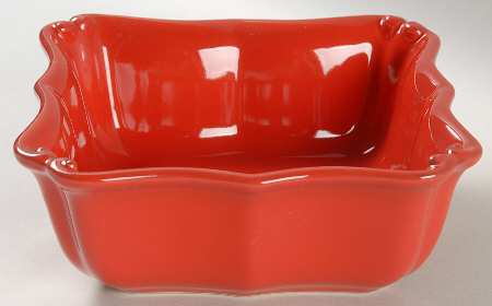 Vintage Port Red Square Soup/Cereal Bowl
