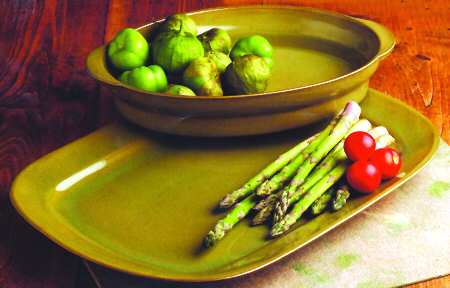 Cafe Capri Fern (Green) 15" Rectangular Tray