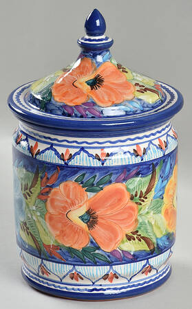 Alentejo Flowers Blue Small Canister & Lid