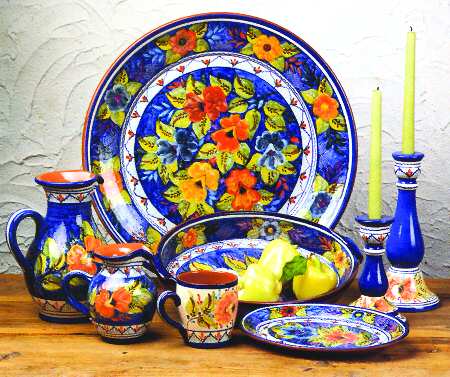 Alentejo Flowers Blue 15" Oval Baker
