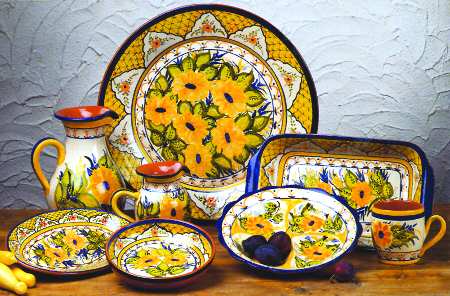 Alentejo Flowers Yellow 14" Rectangular Baker