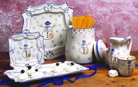 Snowman (Blue Trim, Embossed) by Casafina