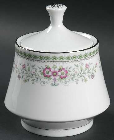 Bouquet (Platinum Trim) Sugar Bowl & Lid