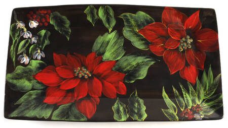 Poinsettia 18" Rectangular Tray