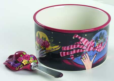 Ladies in Red Dip Bowl & Spreader Set