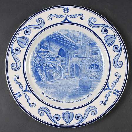 Scenes of Old New Orleans Blue Dinner Plate