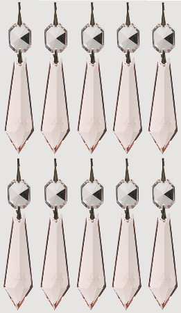 Lighting Parts (Boxed Set of 10) Pink D.6 3" Drop & Button