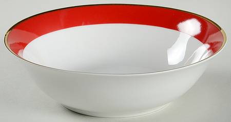 Red Band (Wide Red Rim, Gold Trim) Coupe Cereal Bowl