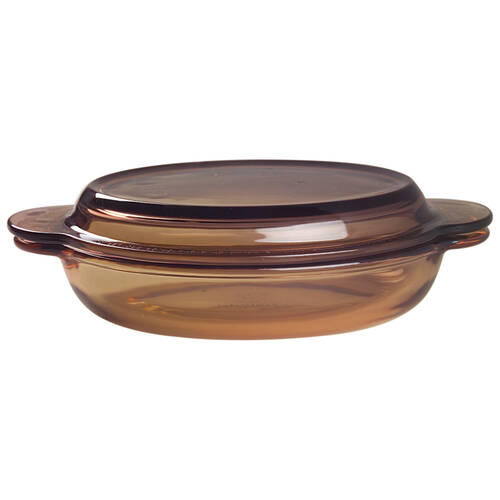 Visions Amber 14 Oz Glass Casserette & Lid