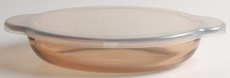 Visions Amber 14 Oz Casserette & Plastic Lid