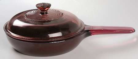 Visions Cranberry 7" Non Stick Skillet & Lid