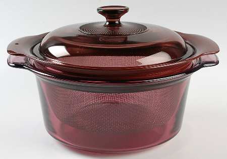 Visions Cranberry 3 1/2 Qt Steam & Boil Bot with Lid & Basket
