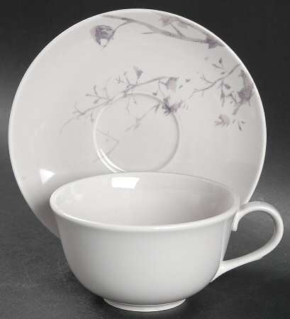 Lavender Shadow Flat Cup & Saucer Set