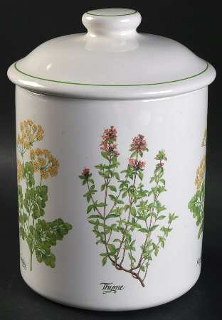 Herb Garden Large Canister & Lid