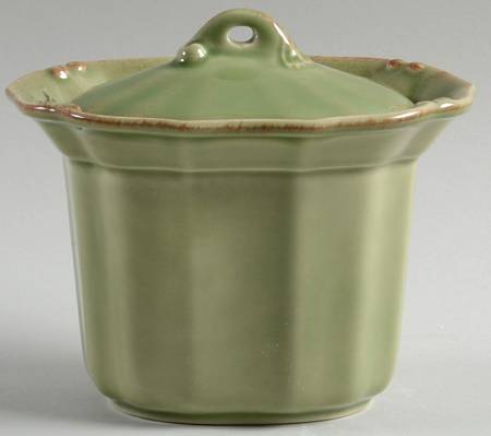 Vintage Port Green Sugar Bowl & Lid