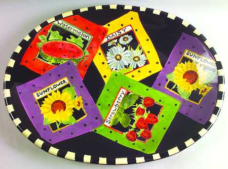 Seed Packet 18" Oval Serving Platter