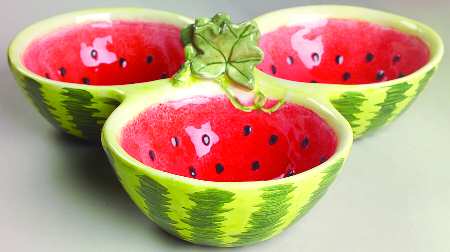 Seed Packet 3-Part Relish with Center Ceramic Handle