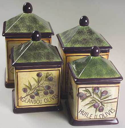 Garden of Olives (4 Piece) Canister Set (Box Set)