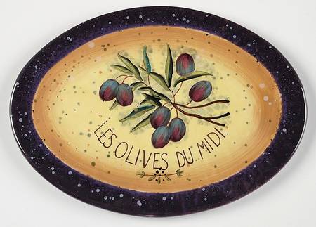 Garden of Olives Flat Cake Plate/Cheese Plate