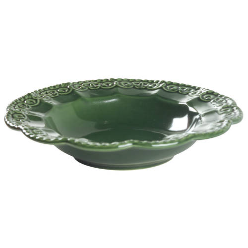 Florentine Green Large Rim Soup Bowl