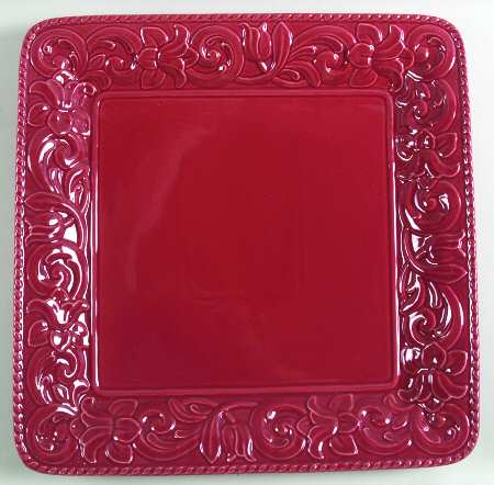Florentine Burgundy 16" Square Serving Platter