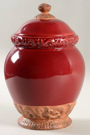 Florentine Burgundy Small Canister & Lid