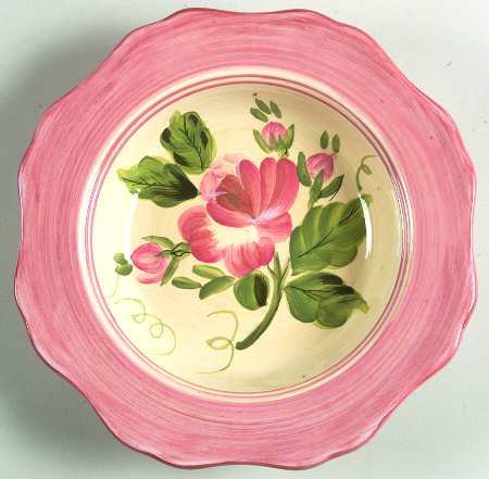 Cottage Rose Large Rim Soup Bowl
