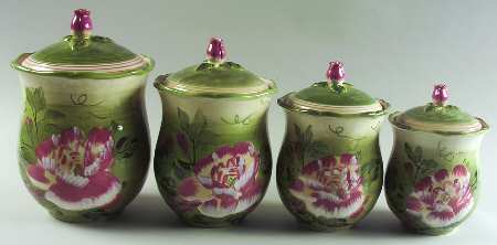 Cottage Rose (4 Piece) Canister Set (Box Set)